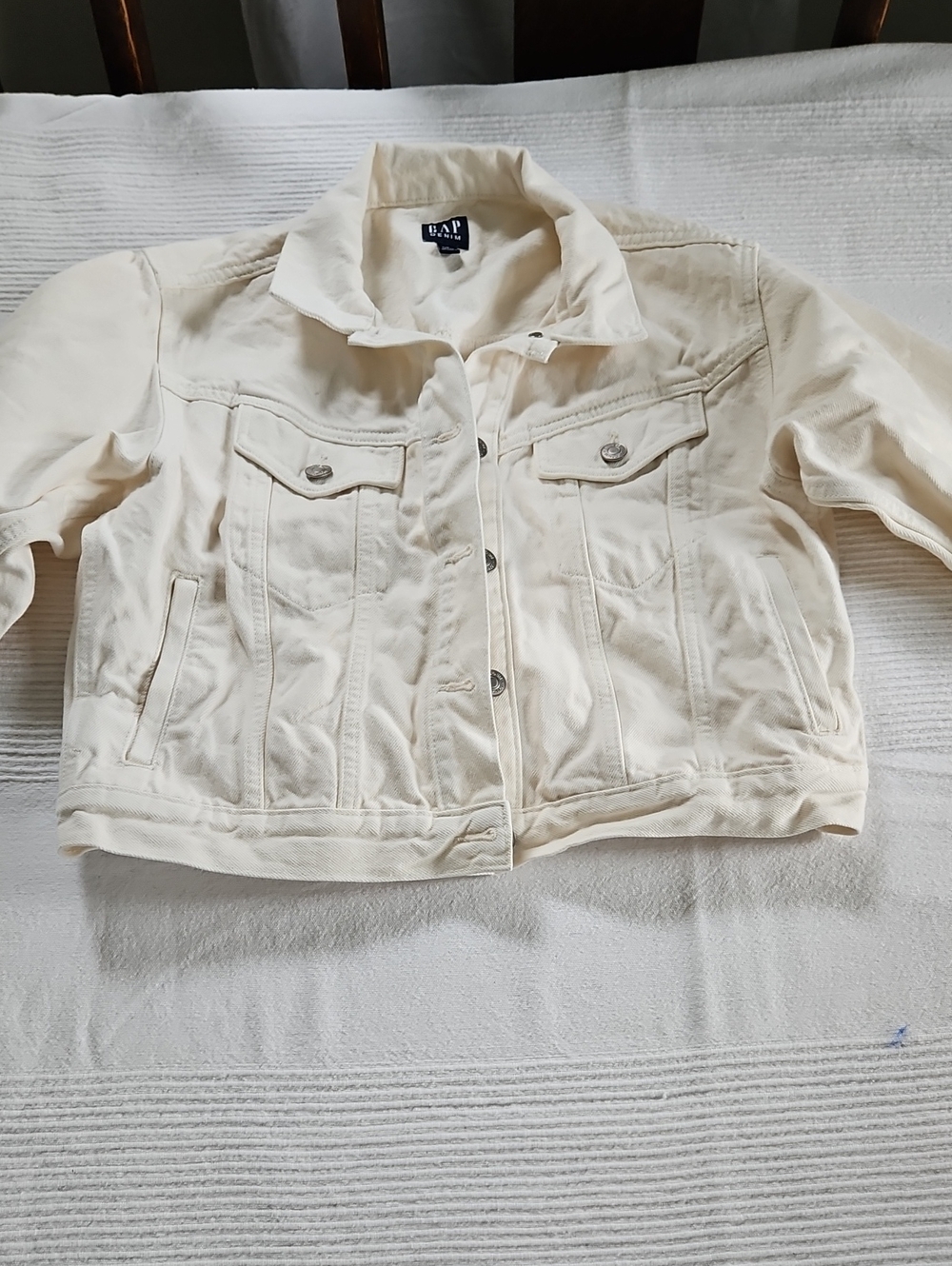 GAP Cream Denim Trucker Jacket